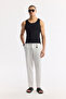 Men's Black U-Neck Basic Cotton Ribbed Regular Fit Undershirt A51Y1127 - 6