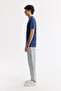 Men's Indigo Crew Neck Bi-Stretch Soft Touch Basic Regular Fit T-Shirt B001031 - 3