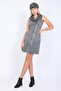 Women's Gray Zippered Jean Dress - 2