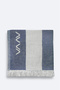 Men's Navy Blue Striped 100% Cotton Peshtemal A51Y8203
