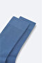 Men's Blue Plain Bamboo Socks B008505 - 3