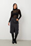 Women's Slit Midi Jean Skirt - 8