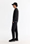 Men's Black Crew Neck Printed Elastane Regular Fit Sweatshirt A42Y1335 - 3