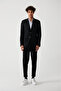 Men's Black Covered Pocket Lined Double Slit Jacket A32Y4029 - 5