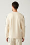 Men's Beige Crew Neck Interlock Printed Regular Fit Sweatshirt A41Y1203 - 4