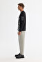Men's Black Crew Neck Cotton Printed Elastane Regular Fit Sweatshirt A42Y1246 - 3