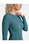 Waffle Texture Long Sleeve Green Blouse - 5