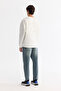 Men's Ecru Crew Neck Elastane Sweatshirt A42Y1248 - 5