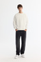 Men's Ecru Crew Neck Printed Elastane Regular Fit Sweatshirt A42Y1335 - 4