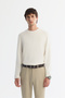 Men's Ecru Crew Neck Cotton Basic Regular Fit Sweatshirt A42Y1350