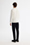 Men's Ecru Crew Neck Cotton Printed Elastane Regular Fit Sweatshirt A42Y1251 - 4