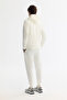 Men's Ecru Hooded Printed Elastane Regular Fit Sweatshirt A42Y1262 - 4