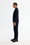 Men's Navy Blue Mono Collar Bi-Stretch Blazer Comfort Slim Fit Jacket A42Y4011 - 3