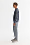 Men's Anthracite Crew Neck Cotton Printed Elastane Regular Fit Sweatshirt A42Y1221 - 2