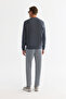 Men's Anthracite Crew Neck Cotton Printed Elastane Regular Fit Sweatshirt A42Y1221 - 3