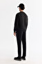 Men's Black Crew Neck Printed Elastane Regular Fit Sweatshirt A42Y1335 - 4