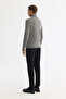 Men's Gray Full Turtleneck Patterned Soft Touch Knitwear Regular Fit Sweater A42Y5117 - 4