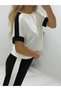 Women's Modal Fabric Stripe Detailed Comfortable Cut Soft Textured Daily Sports Tracksuit Set - 7