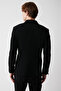 Men's Black Swallow Collar Unlined Double Breasted Closure Jacket A32Y4052 - 5