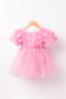 Rosalinda Baby Girl Cotton Lined Fluffy Tulle Tutu Dress with Rose Details