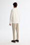 Men's Ecru Crew Neck Printed Interlock Regular Fit Sweatshirt A42Y1296 - 4