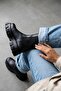 Senni Black Side Elastic Thick Sole Daily Boots - 4