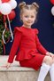 Girl's Diana Red Long Sleeve Dress with Flounce Skirt and Ruffle Detail, October 29 Show Outfit - 4