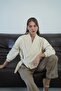 Women's Cream Belt Detailed Crop Jacket