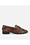 Women's Leather Brown Snake Pattern Classic Loafer