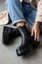 Senni Black Side Elastic Thick Sole Daily Boots - 6