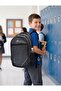 Black Large Volume Unisex School Backpack Sports and Travel Bag with Multi-Compartment Laptop Compartment