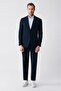 Men's Navy Blue Unlined Wool Blended Double Slit Jacket A31Y4009 - 5