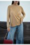 Women's Camel Crew Neck Long Sleeve Slim Knitwear - 2