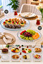 Set of 2 Glass Serving Plates 32 cm 26 cm Round Presentation Plate Cake Dessert Fruit Serving Plate - 2