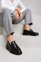 Fv003 Men's Black Genuine Leather Laceless Loafer Eva Sole - Full Fit - 3
