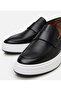 Men's Leather Black High-Sole Stylish Loafer - 3