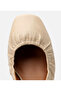 Women's Leather Beige Open Back Heeled Shoes - 4