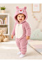Sweet Teddy Bear Embroidery Patterned Welsoft Baby Romper Hooded Plush Zippered Winter Unisex Baby Romper - 2
