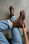 Senni Brown Side Elastic Thick Sole Daily Boots - 5
