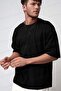 Men's Black Black Jack Oversize Fit Loose Wide Fit Loose Fit T-Shirt - 4