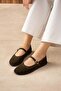 Ruby women's round toe thin strap buckled stylish daily genuine leather flat shoes - 4
