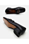 Women's Leather Black Loafer - 6