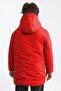 Boy's Removable Hooded Windproof Red Winter Coat & Parka - 5
