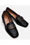Women's Leather Black Loafer - 3