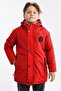 Boy's Removable Hooded Windproof Red Winter Coat & Parka - 3