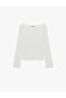Slim Fit Cotton Boat Neck Long Sleeve Basic T-Shirt - 5