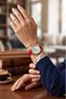 Geometric Case Leather Cord Women Wrist Watch Red-Gold Pl-1483B9X - 2