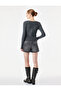Double Layer Lace Detailed Slim Fit U-Neck Long Sleeve Buttoned Knitwear Cardigan - 4