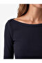 Slim Fit Cotton Boat Neck Long Sleeve Basic T-Shirt - 4