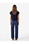 Regular Fit Button Detail Stand Collar Short Sleeve Blouse - 3